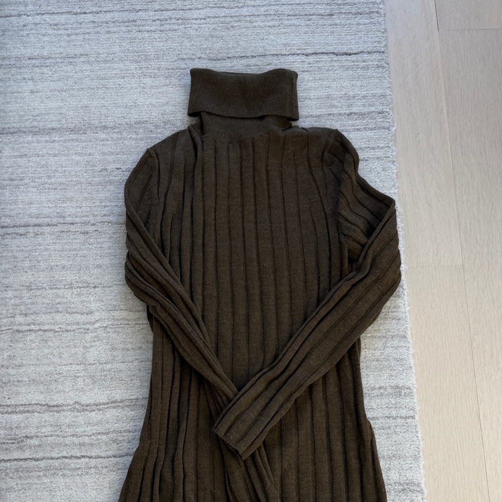 Banana Republic Ribbed Turtleneck Sweater - Dark Brown